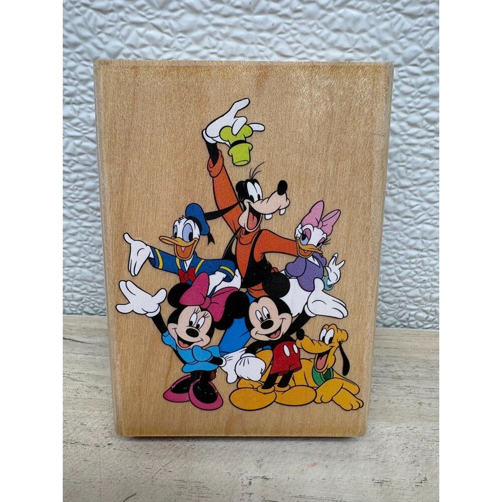 Disney Wood Mounted rubber Stamp Mickey And Friends